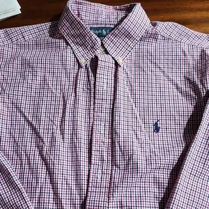 Ralph Lauren Pink and Blue Casual Button Down Shirt